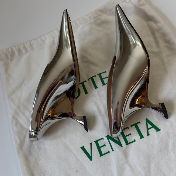 Bottega Veneta Rocket metallic leather mules size 38/US 8 - Picture 7 of 9